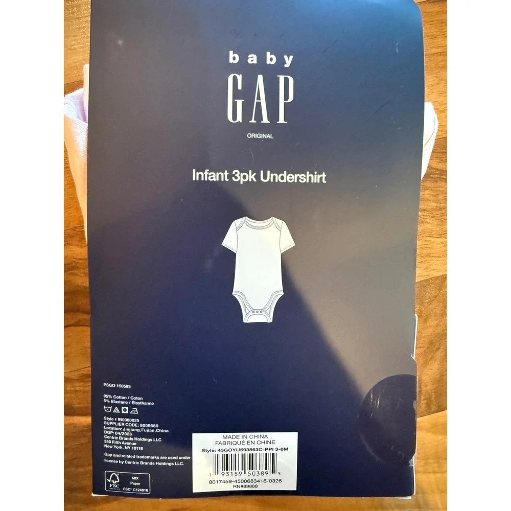 Baby GAP Bodysuits Infant 3-6M Pink White polka dot NWT 3pk Bear Undershirts